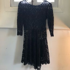 Black lace overlay dress